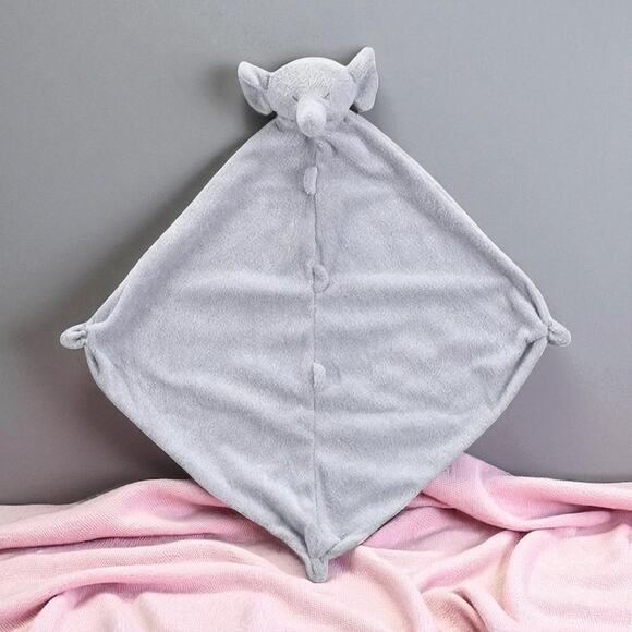 Angel Dear Elephant Lovey Security Blanket Plush Stitched Eyes Nursery Gray 12" - Picture 11 of 11